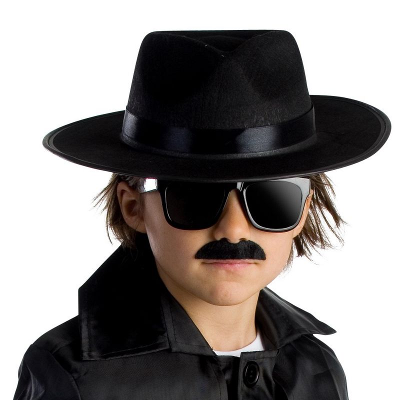 Dress Up America Spy Agent Hat for Kids – Black Fedora, 1 of 3