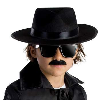 Dress Up America Spy Agent Hat for Kids – Black Fedora