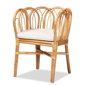 Melody Rattan Chair Natural/White - bali & pari - 1 of 4