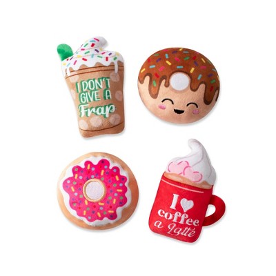 PetShop by Fringe Studio Better Together Coffee and Donuts Dog Toy Set - 4pc