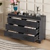 Elegant Dresser with Metal Handle and Sparkling Shiny Decoration, Storage Cabinet with 6 Drawers 4S - ModernLuxe - image 2 of 4