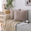 Kate Aurora Red Hook Cut Leaf Embossed Chenille Ultra Plush & Fluffy 18"x 18" Filled Accent Throw Pillow With Removable Zipper Shell/Cover - 3 of 4