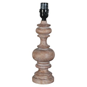 Turned Column Wood Small Lamp Base Brown Includes Energy Efficient Light Bulb - Threshold