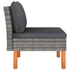 vidaXL Middle Sofa Poly Rattan and Solid Eucalyptus Wood - 3 of 4
