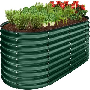 Best Choice Products 4x2x2ft Outdoor Raised Metal Oval Garden Bed, Planter Box for Vegetables, Flowers - 1 of 4