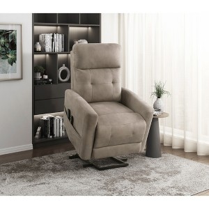 Microfiber Power Lift Reclining Chair with Massage, Heat, and One-Touch Power Button - 1 of 4