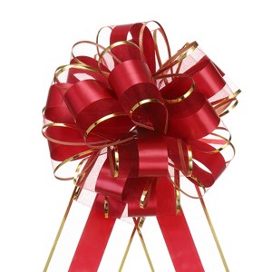 Unique Bargains Christmas Wedding Car Basket Gift Wrapping Big Pull Bow 5 Pcs - 1 of 4