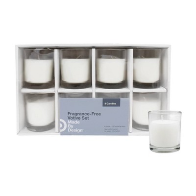 2.3  8pk Unscented Votive Candle Set White - Made By Design™