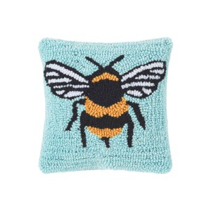 C&F Home 8" x 8" Bumble Bee Hooked Small/Petite Accent Throw Pillow - 1 of 4