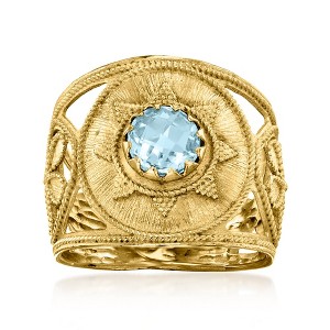 Ross-Simons Italian .90 Carat Sky Blue Topaz Etruscan-Style Ring in 14kt Yellow Gold - 1 of 4