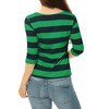 INSPIRE CHIC Women's Stripes Casual Basic Elbow Sleeves Boat Neck Slim Fit T-Shirts - 3 of 4