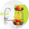 Itopfox 2-Tier Countertop Fruit & Vegetables Basket Bowl with Banana Hanger, Bronze - Stylish & Functional Kitchen Storage Solution - 4 of 4