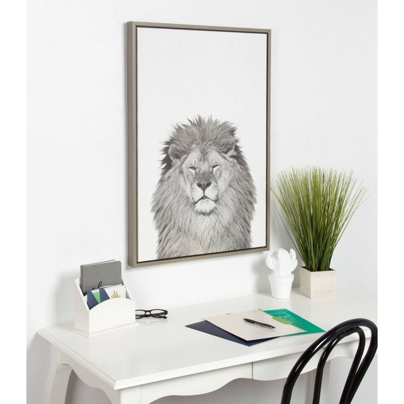 23&#34; x 33&#34; Sylvie Lion Framed Canvas by Simon Te Tai Gray - Kate and Laurel, 6 of 10
