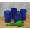 Dos Sueños Mexican Hand Blown Drinking Glasses - Pure Cobalt Design - 14oz - Set of 4 - 2 of 3