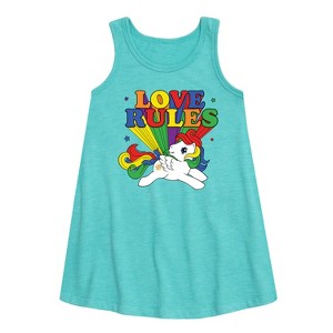 - My Little Pony - Rainbow Love Rules Graphic Sleeveless Aline Dress - 1 of 2