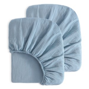 2 Pack Cotton Crib Sheets, Double-Layer Soft Fitted Sheets for Crib & Toddler Mattresses - NTBAY - 1 of 4