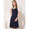 Allegra K Women's Contrast Button Decor Short Sleeve Chiffon Summer Dresses - 2 of 4