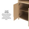 Modern 3 Shelf Open Arched Bookcase Cabinet - Black - 2 of 4