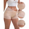 INSPIRE CHIC Women's Lace Trim High Rise Seamless Lightweight Flatten Tummy Hip-Lifter Control Panties - 3 of 4
