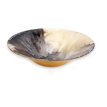 Classic Touch 12"D Gold Marbleized Salad Bowl