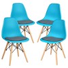 Costway 4PCS Dining Chair Mid Century Modern DSW Chair Furniture W/ Linen Cushion White - 4 of 4