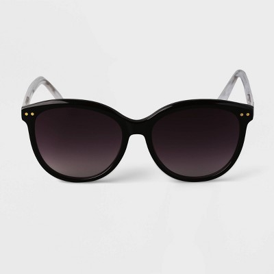 Women's Acetate Round Sunglasses - A New Day™ Black