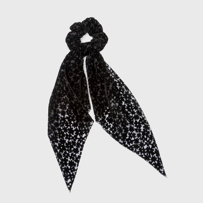 Velvet Retro Flower Scarf Hair Twisters - Wild Fable™ Black