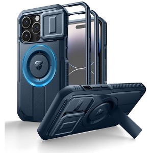 Dexnor for iPhone 14 Pro Case with Slide Camera Cover & Adjustable Kickstand & Built-in Screen Protector, Magnetic Shockproof Cases - 1 of 1
