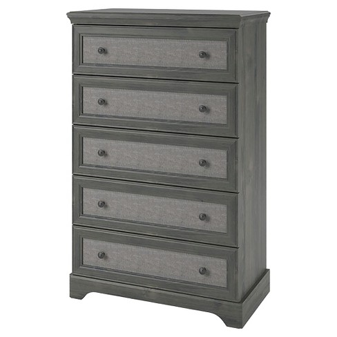Chelton 5 Drawer Dresser With Fabric Inserts Rustic Oak Room