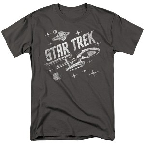 Star Trekthrough Space Adult T-Shirt Charcoal - 1 of 4
