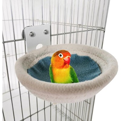Coucheta Bird Breeding Nest & Hanging Bed - Handmade Cotton Rope Hatching House, Plush Resting Spot for Parakeets, Conures and Small Birds