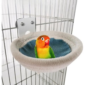 Coucheta Bird Breeding Nest & Hanging Bed - Handmade Cotton Rope Hatching House, Plush Resting Spot for Parakeets, Conures and Small Birds - 1 of 4