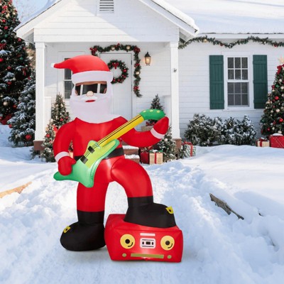 Christmas Inflatable Santa Decoration Lighted Blow Up Outdoor Yard Decor with Lights, Funny Holiday Lawn Garden Party Xmas Display for Home Outdoor