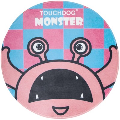 Touchdog Cartoon Up-for-Crabs Monster Rounded Cat and Dog Mat, Pink