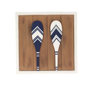 Beachcombers Navy White Paddles Wall Art 13 x 1 x 13 Inches. - 1 of 2