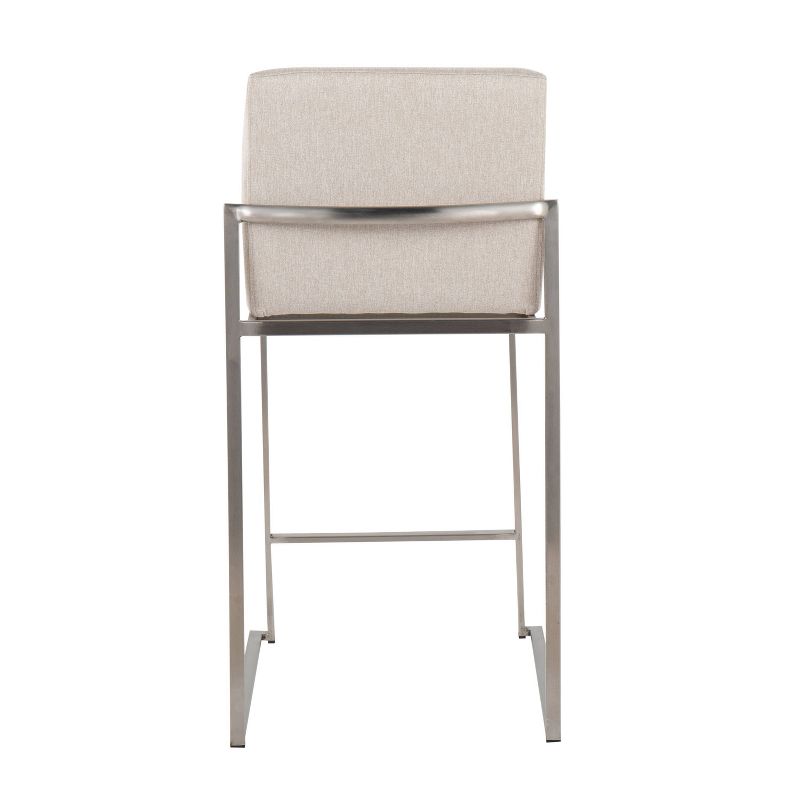 Set of 2 FujiHB Polyester/Steel Counter Height Barstools Beige - LumiSource, 6 of 10