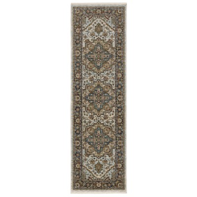 Oriental Weavers Aberdeen 1144W Beige/ Sky Blue Indoor Area Rug - 2'3" x 7'6"
