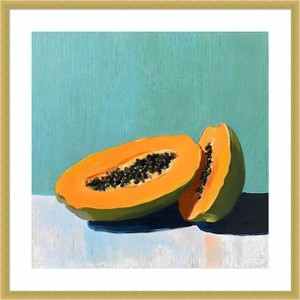Amanti Art Blue Papaya II by Walker Noble Wood Framed Wall Art Print 25 in. x 25 in. - 1 of 4