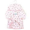 Hudson Baby Infant Girl Cotton Rich Bathrobe, Pink Gray Floral, 0-9 Months - 2 of 2