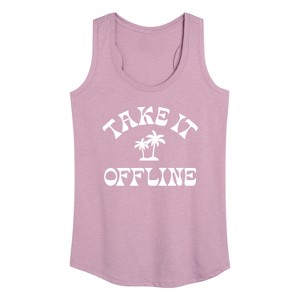 Women's - Instant Message - Take it Offline Graphic Racerback Tank - 1 of 4