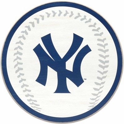 Mlb New York Yankees Baseball Wood Sign Panel : Target