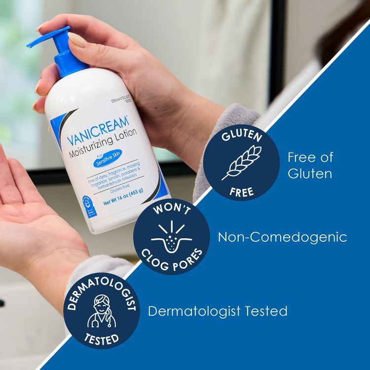 Vanicream Moisturizing Lotion for Sensitive Skin - Unscented - 16oz: Pump Bottle, Hypoallergenic, Vegan, Gluten-Free, 3 of 6