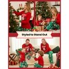 Christmas Family Pajama Set Red Pajamas with Santa Claus Print and Christmas Stocking - 3 of 4