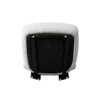 Bartow Black and White Faux Leather Barrel Accent Chair