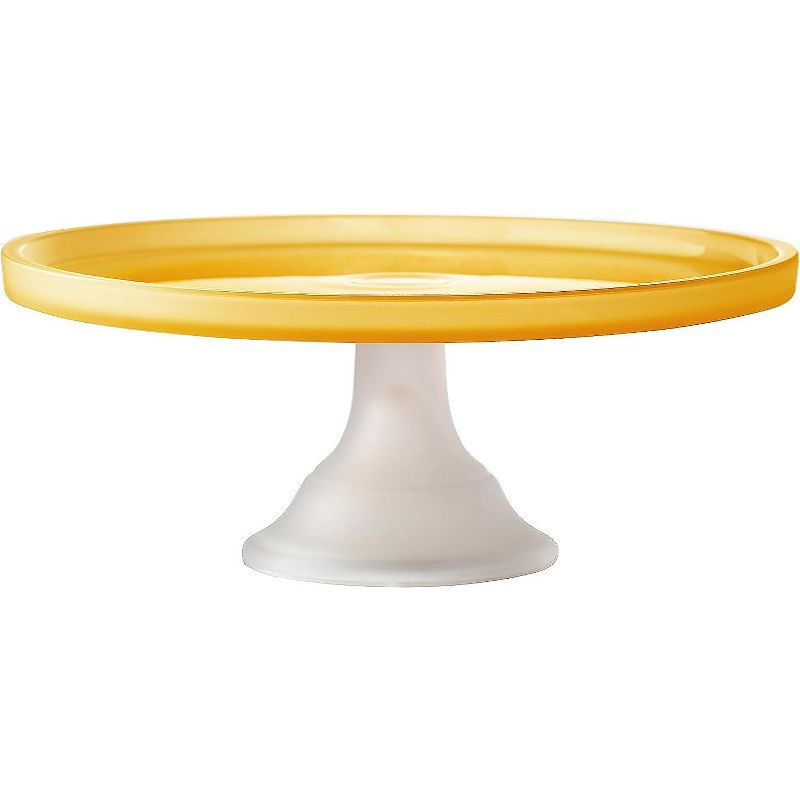 Elle Decor Glass Cake Plate Stand, Frosted Glass Pedestal Perfect for Cakes & Desserts, 1 of 7