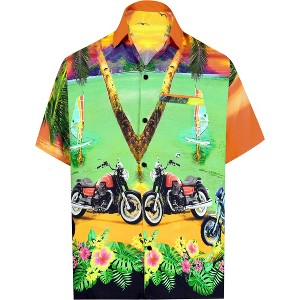 LA LEELA Mens Hawaiian Shirts Short Sleeve Button Down Shirt Men's Casual Shirts Holiday Tropical Beach Summer Party Shirts Funny - 1 of 4