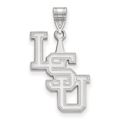 Black Bow Jewelry 14k White Gold Louisiana State Fighting Tigers NCAA Large Pendant