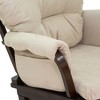 Nursery Glider Rocking Chair with Ottoman, Padded Cushion Seat and Wooden Base - 3 of 4