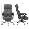 Executive Massage Office Chair with 4 Vibration, Computer Desk Chair, PU Leather Heated Reclining Chair with Adjustable Height, Swivel Wheels - 3 of 4