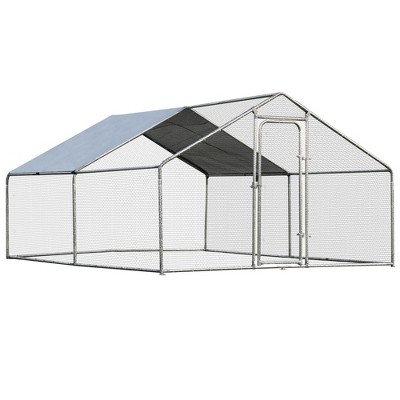 Costway Large Walk In Chicken Coop Run House Shade Cage 10'x13' with Roof Cover Backyard